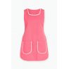 Tablier de travail chasuble Fushia liseré Blanc Polycoton 35/35 200 gr avec poches