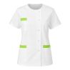 Blouse medicale Blanche et vert lime sur les poches