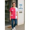 Blouse médicale courte Fushia et Blanche avec poches