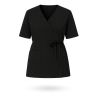 Blouse esthéticienne noire cache coeur ceinture