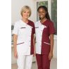 Tunique médicale blanche et bordeaux
