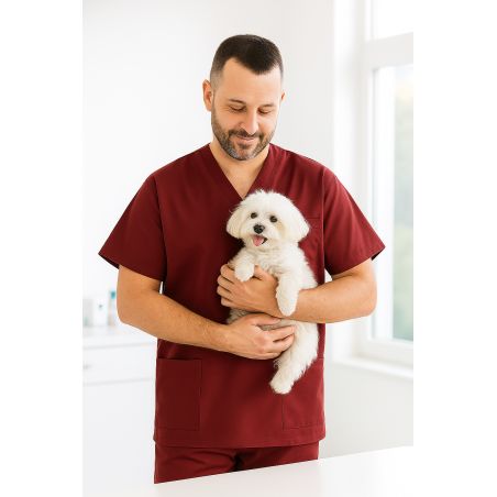 Tunique médicale Sage Femme Homme Femme Bordeaux