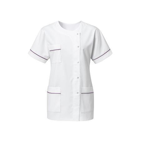 BLouse médicale finition liseré prune hauteur tunique