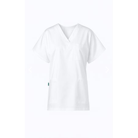 Blouse medicale Tunique Col V Blanches 3 poches Homme Femme
