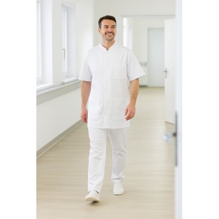 Tunique medicale homme col officier Blouse médicale Homme Blanche