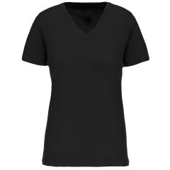 Tee shirt col V MC femme black