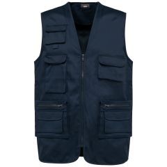 Gilet polycoton multipoches doublé navy