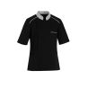 Veste cuisine noir manhes courtes col gris