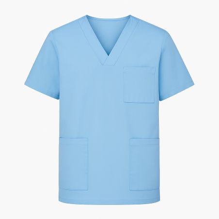 Blouse medical Homme Femme Col V couleur Ciel Infirmiere veterinaire ergo Kine