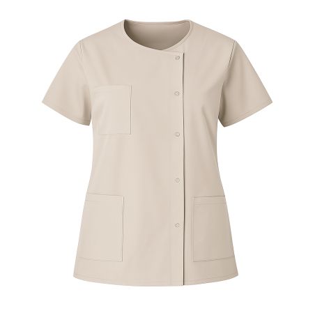 Tunique de travail femme grise manches courte industrie medical logistique vetement de travail femme