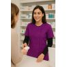 Blouse de travail femme Dark Purpule Manche courte Tunique medicale Tunique aide a domicile