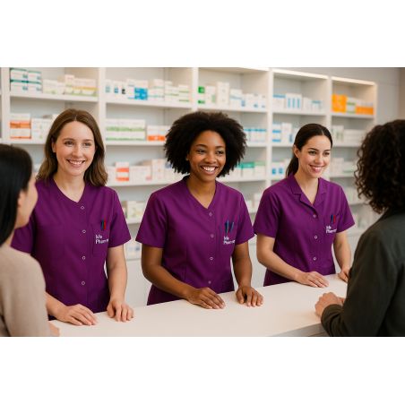 Blouse de travail femme Dark Purpule Manche courte Tunique medicale Tunique aide a domicile