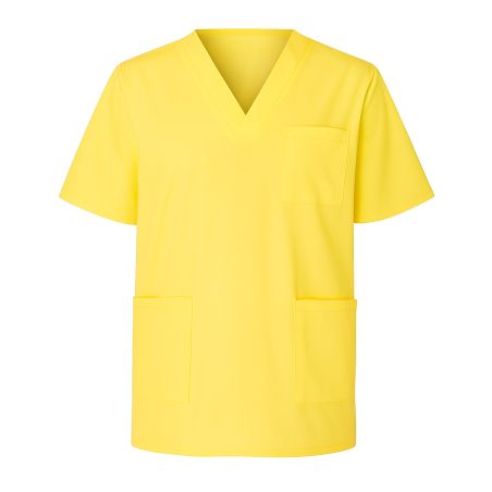 Blouse médicale Jaune Homme Femme Col V 3 poches