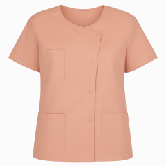 Tunique médicale femme asymétrique rose – Aide à domicile & soins