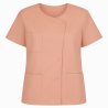 Tunique médicale femme asymétrique rose – Aide à domicile & soins