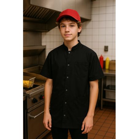 Tunique de travail noire manches courtes