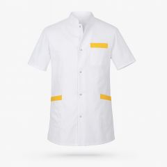 Blouse medciale Homme Col officier finition Jaune