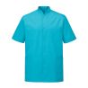 Blouse dentisite Turquoise manches courte col officier