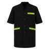 Tunique de travail Homme Noir parement vert
