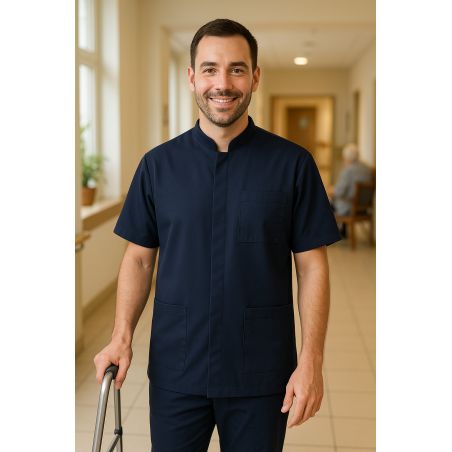 Tunique Travail Homme Marine tissu moderne