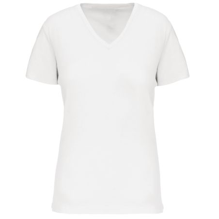T-shirt BIO150 col V femme blanc