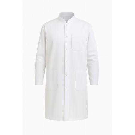 Tunique médicale homme blanche manches longues, vue produit