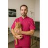 Blouse médicale homme col officier – Fuchsia