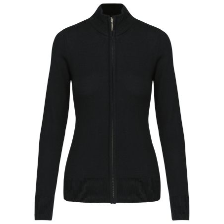 CARDIGAN ZIPPÉ FEMME BLACK