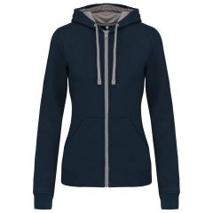 Sweat-shirt zippé capuche contrastée NAVY TS