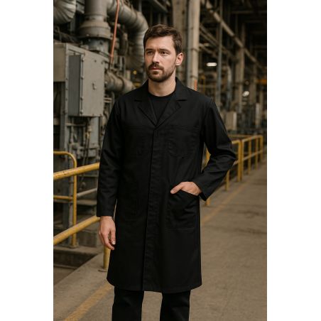 Blouse de travail professionnel noire Industrie Logistique