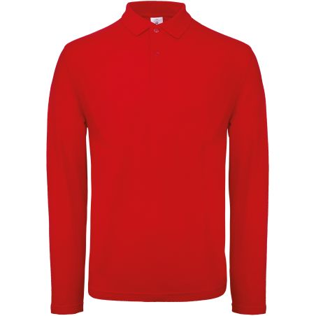 Polo homme manches longues red