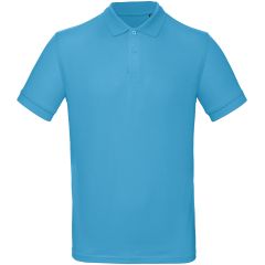 Polo bio homme manches courtes turquoise