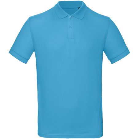 Polo bio homme manches courtes turquoise