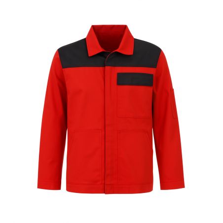Veste de travail coloris Rouge empicement noir
