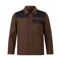 Veste de travail Marron chocolat parement noir