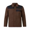 Veste de travail Marron chocolat parement noir