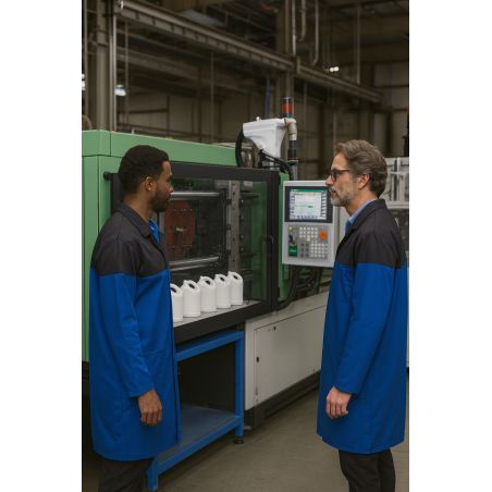 Blouse bleu et noir pour travail industrie