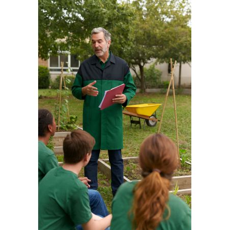 Blouse de travail mixte noire et verte