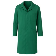 Blouse de travail verte industrie automobile mixte à pressions cachées