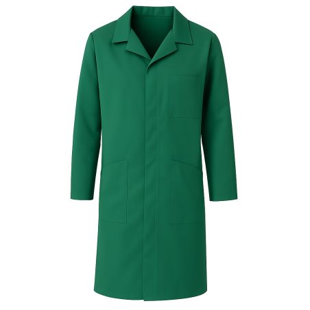 Blouse de travail verte industrie automobile mixte à pressions cachées