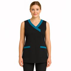 Tablier chasuble Moderne Gris et turquoise