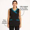 Tablier chasuble Moderne Gris et turquoise