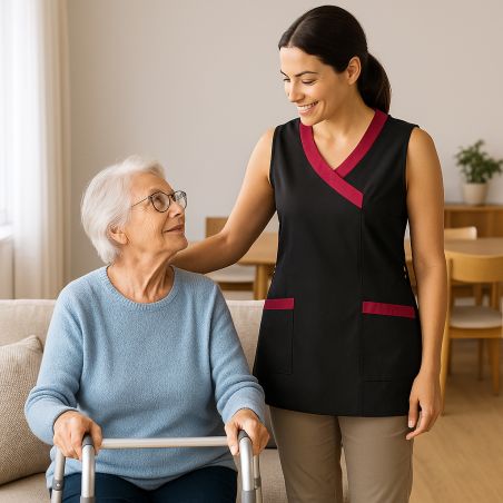 Tablier chasuble moderne Noir et Fushia