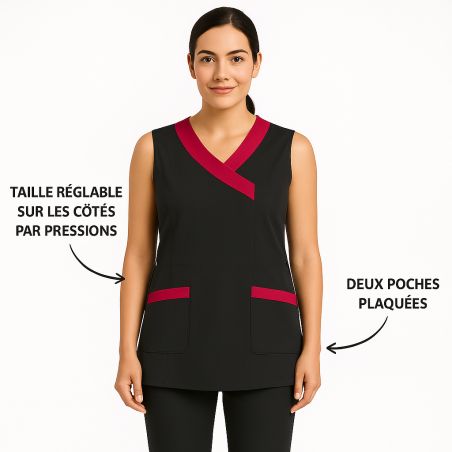 Tablier chasuble moderne Noir et Fushia