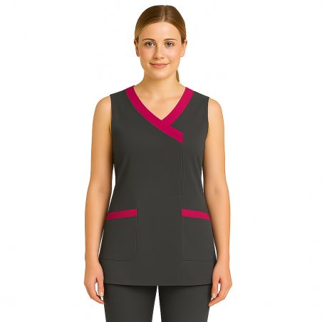 Tablier chasuble moderne Gris et Fushia