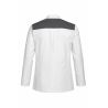 Veste de cuisine homme blanche – Épaules Gris Foncé – Respirante & professionnelle