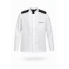 Veste de cuisine manches longues blanc noir
