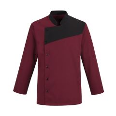Veste traiteur boucher Bordeaux plastron noir