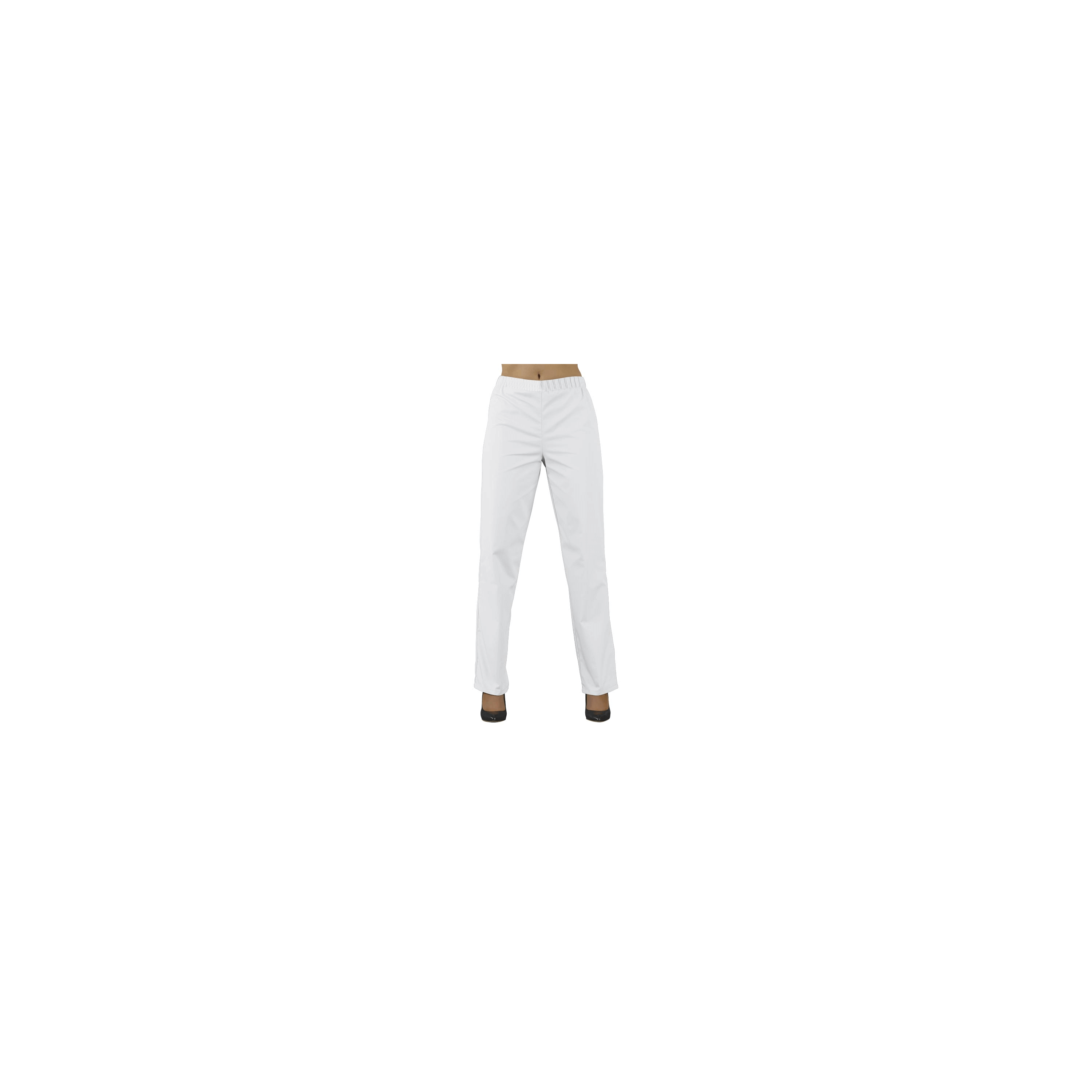 Pantalon Médical Unisexe Blanc - Taille élastique Pour Infirmier/ière, Médecin Ou Cuisine - Confortable Et Pratique