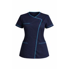 Tunique de travail Marine Turquoise Medical Proprete Domicile tissus nouvelle generation